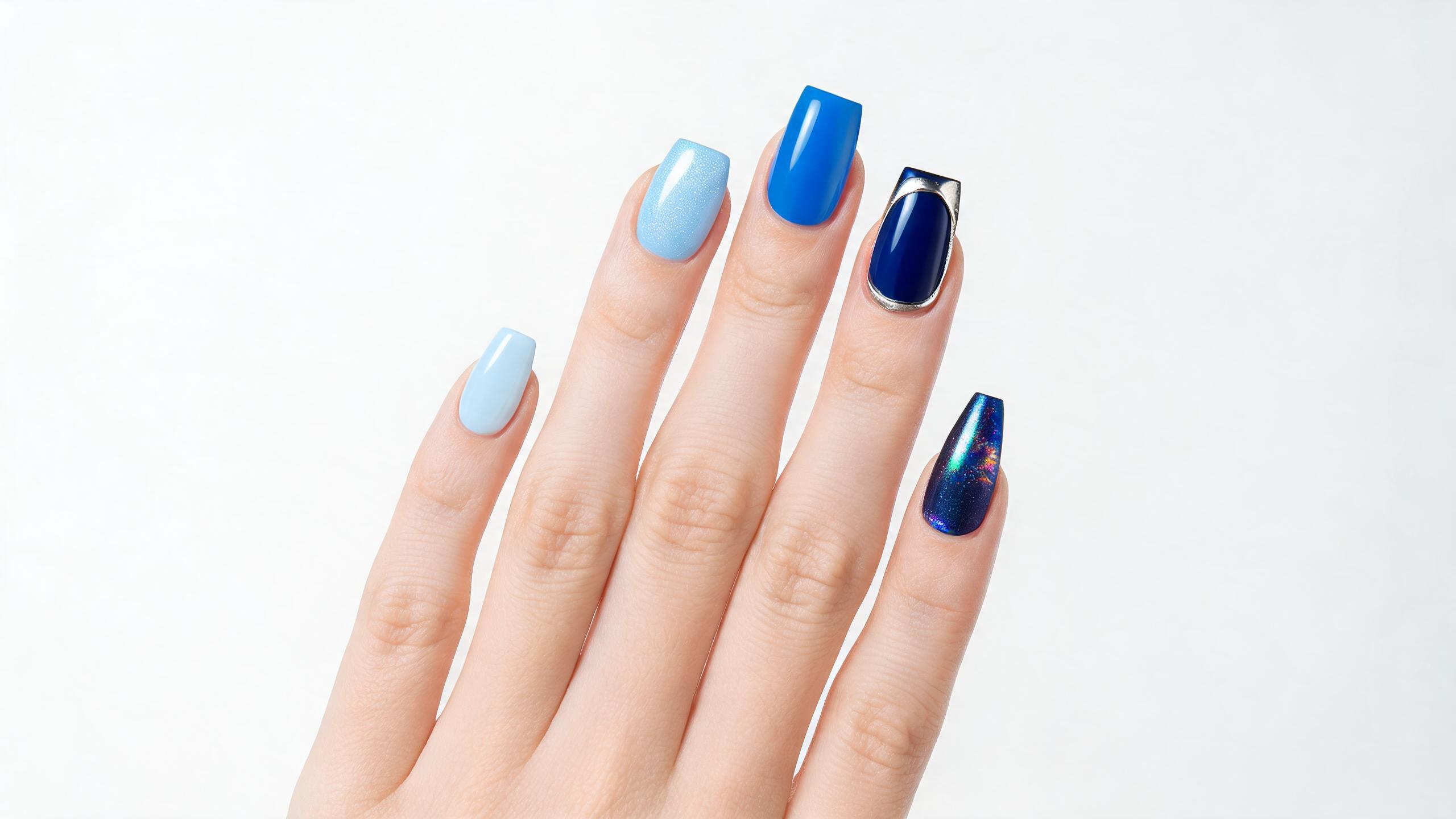 Blue Nail Design Ideas: From Pastel Baby Blue to Deep Navy
